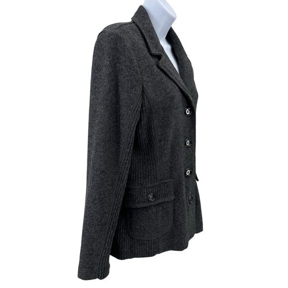 Jones New York Wool Blend Business Jacket Women's S Charcoal Gray Formal Office - Picture 3 of 11